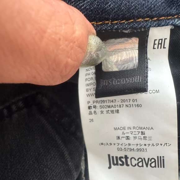 Just Cavalli Blue Distressed Mini Skirt - Picture 7 of 8